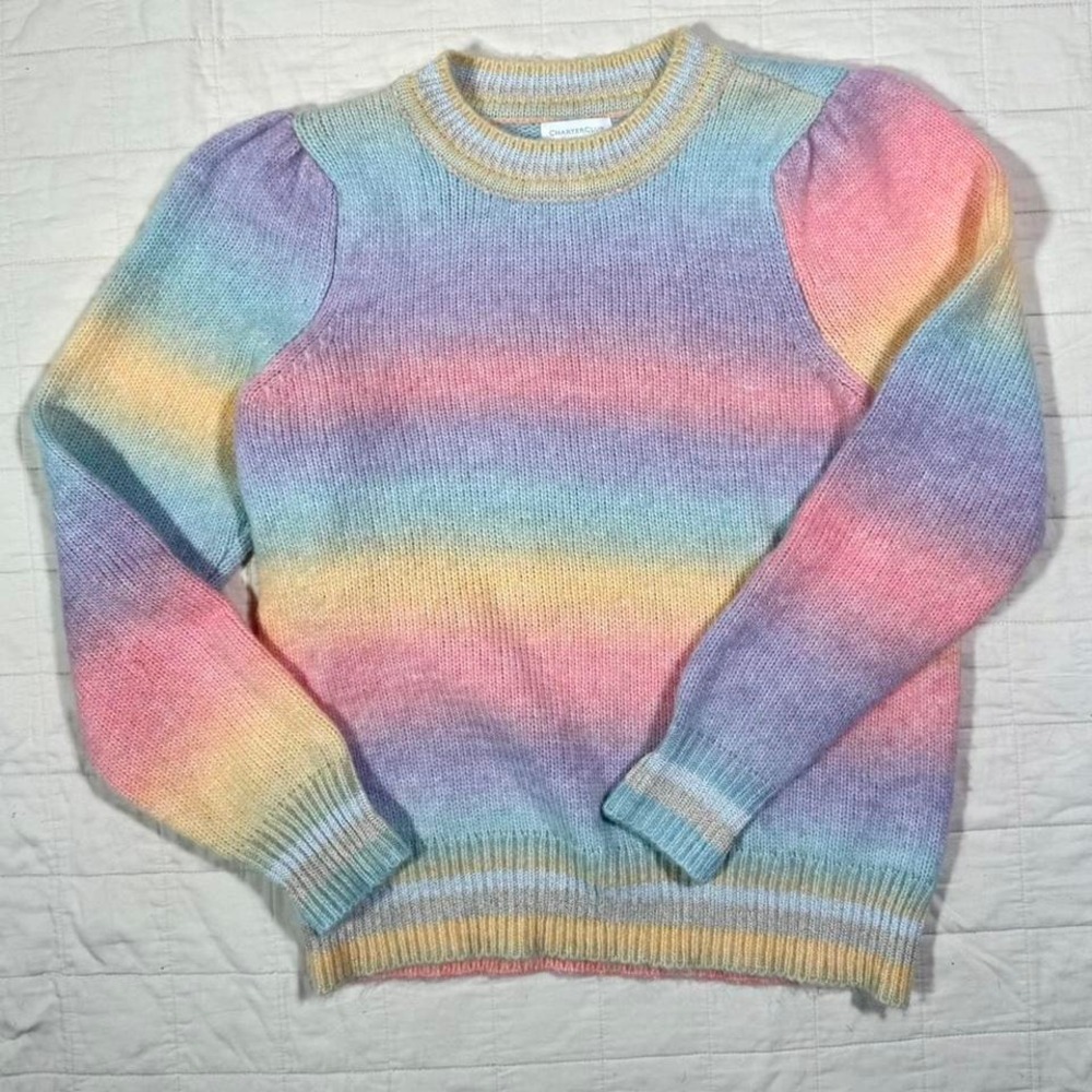 Charter Club Pastel Rainbow Ombre Sweater – Size L